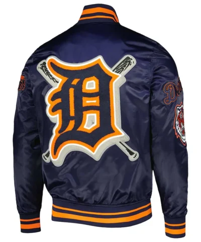 Detroit Tigers Mash Up Satin Navy Blue Jackets