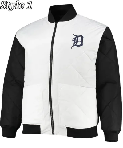 Detroit Tigers Satin Black White Jacket