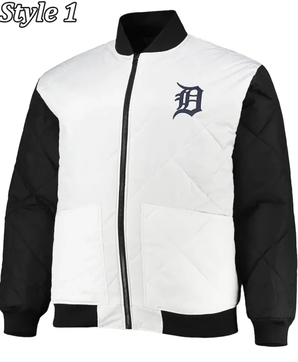 Detroit Tigers Satin Black White Jacket