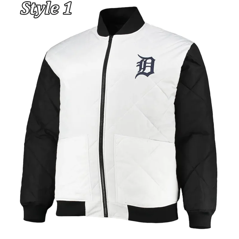 Detroit Tigers Satin Black White Jacket