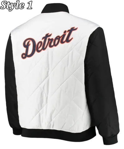 Detroit Tigers Satin Black White Jackets