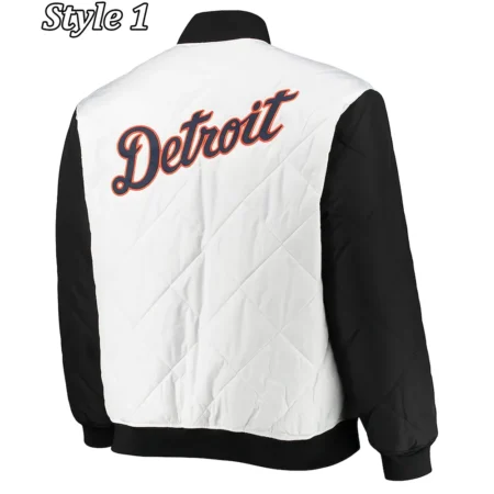 Detroit Tigers Satin Black White Jackets