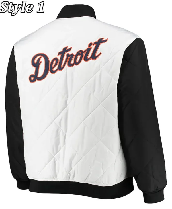 Detroit Tigers Satin Black White Jackets