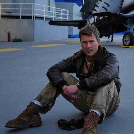 Devotion 2022 Tom Hudner Leather Brown Jacket