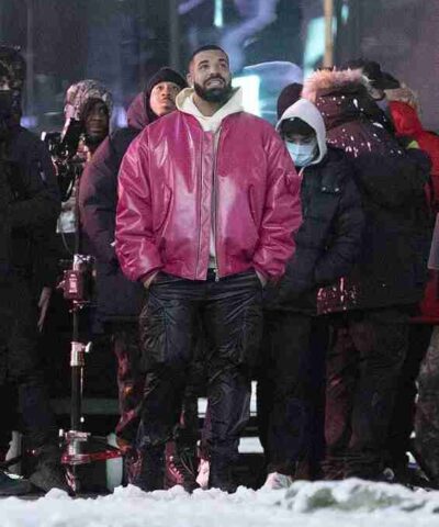 Drake Sleek Pink Leather Jacket