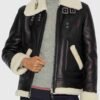 Elana Shearling Aviator Black Jacket
