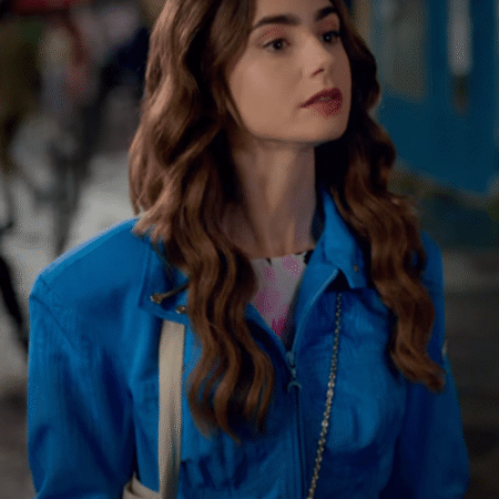 Emily In Paris Lilly Collins Blue Jacket