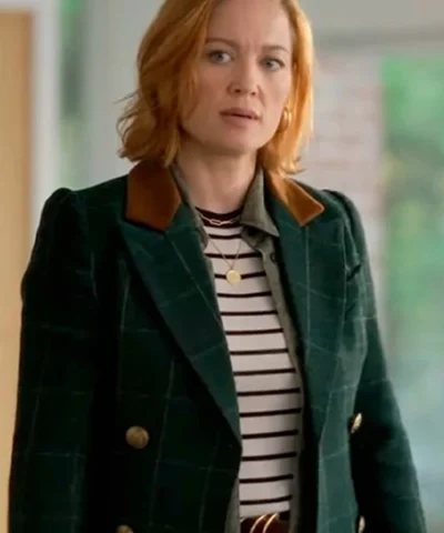 Erika Christensen Will Trent S03 Checkered Green Blazer