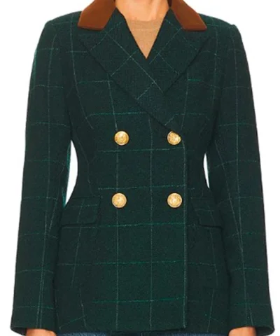 Erika Christensen Will Trent S03 Checkered Green Blazer Front