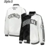 Fast Break Brooklyn Nets Black and White Satin Jacket