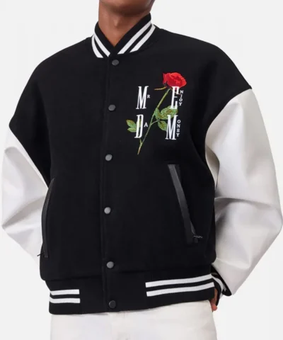 Final Rose MEDM Letterman Black Jacket