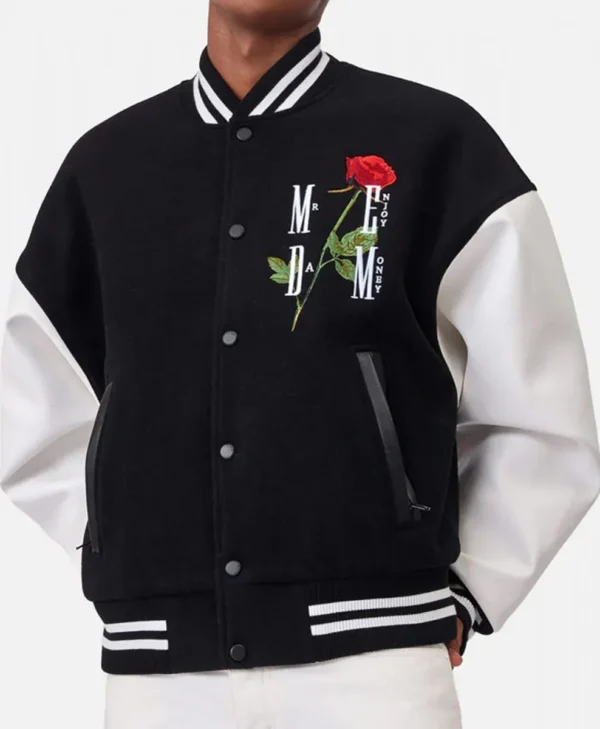 Final Rose MEDM Letterman Black Jacket