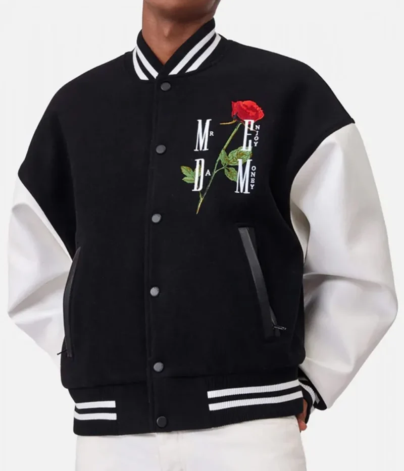 Final Rose MEDM Letterman Black Jacket