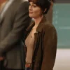 Good Cop Bad Cop S01 Leighton Meester Brown Suede Leather Coat Side