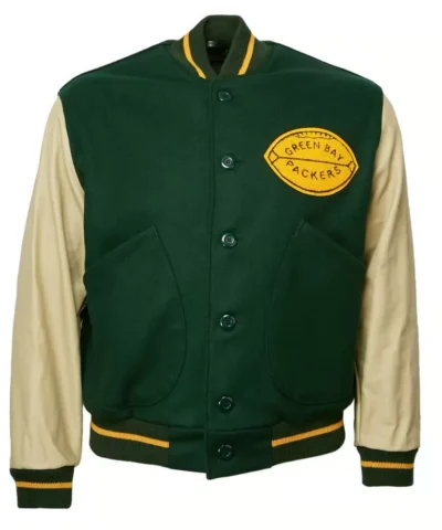 Green Bay Packers 1950 Green And Cream Varsity Jacket