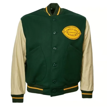 Green Bay Packers 1950 Green And Cream Varsity Jacket