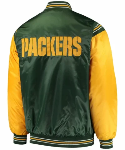 Green Bay Packers Enforcer Satin Full Snap Jacket scaled 1