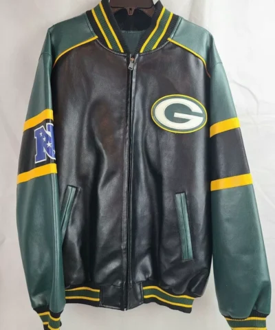 Green Bay Packers Football Team Leather Jacket