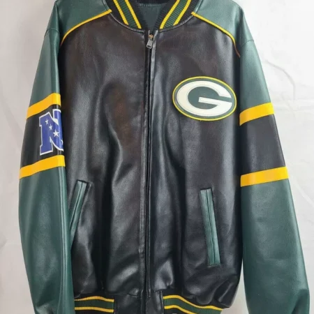 Green Bay Packers Football Team Leather Jacket