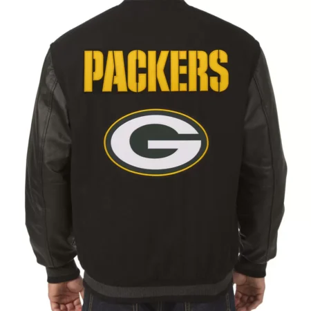 Green Bay Packers Jeff Hamilton Black Varsity Jacket