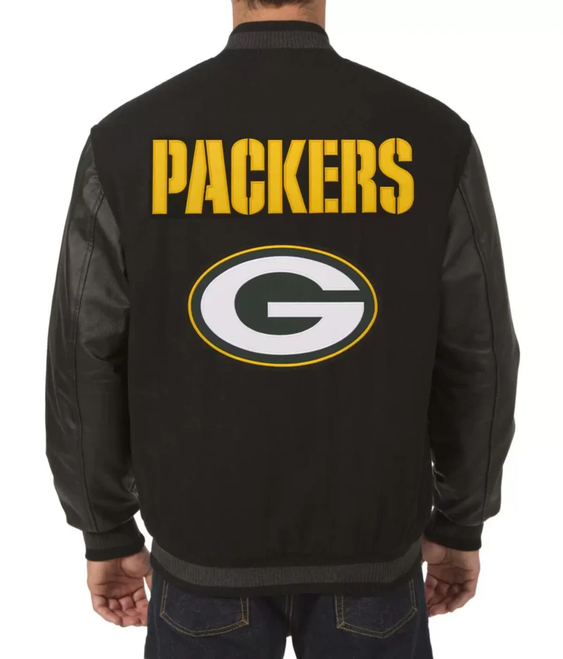 Green Bay Packers Jeff Hamilton Black Varsity Jacket