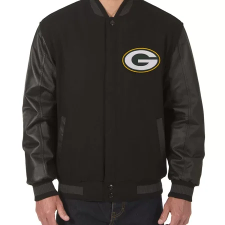 Green Bay Packers Jeff Hamilton Black Varsity Jackets
