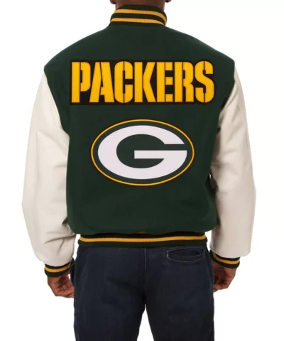 Green Bay Packers Jeff Hamilton Wool Leather Jacket