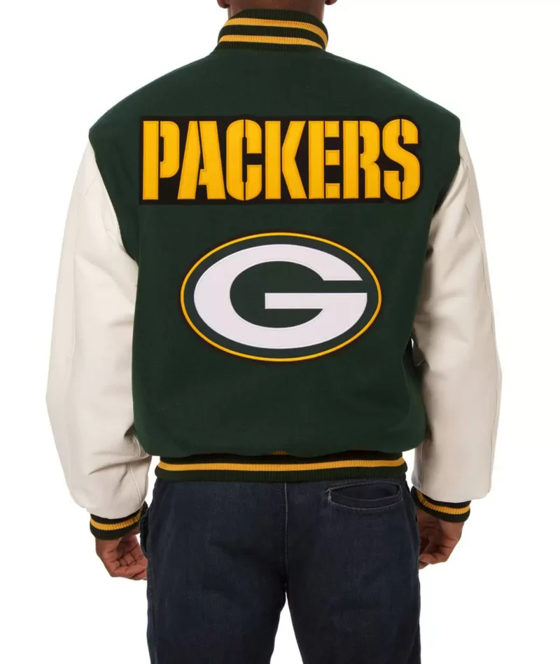 Green Bay Packers Jeff Hamilton Wool Leather Jacket