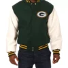 Green Bay Packers Jeff Hamilton Wool Leather Jackets