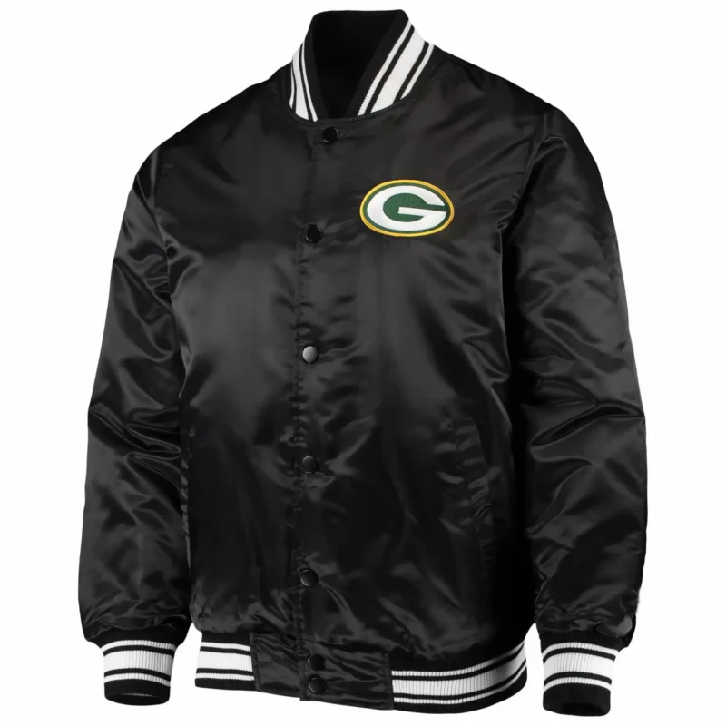 Green Bay Packers Locker Room Satin Varsity Jacket scaled 1