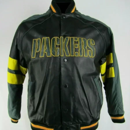 Green Bay Packers Multicolor Leather Jacket