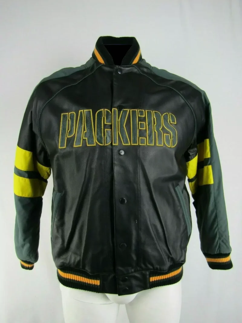 Green Bay Packers Multicolor Leather Jacket