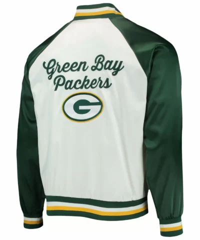 Green Bay Packers White And Green NFL Satin Jackets scaled 1