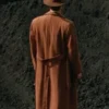 Guy Pearce The Brutalist Brown Trench Wool Coat Back