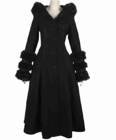 Halloween Dark Black Shearling Coat