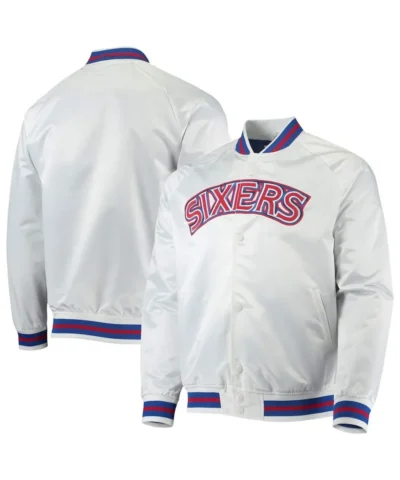 Hardwood Classics Philadelphia 76ers White Jacket