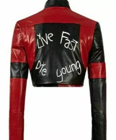 Harley Quinn Suicide Squad Kill The Justice League PU Leather Jacket Back