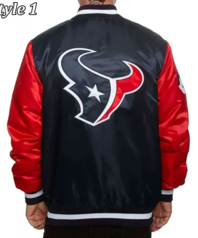 Houston Texans Enforcer Navy Red Satin Jackets