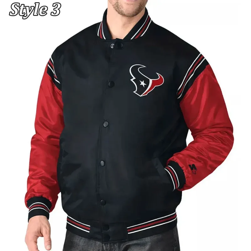 Houston Texans Enforcer Navy Satin Jacket