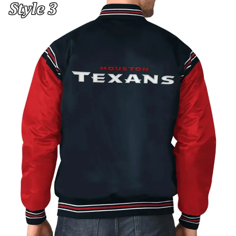 Houston Texans Enforcer Navy Satin Jackets