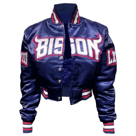 Howard University Bison Bomber Blue Cropped Jacket