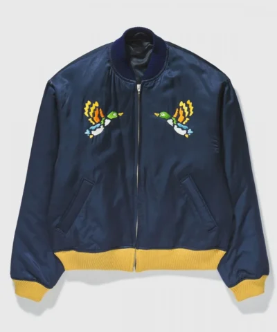 Human Made Silk Embroidery Duck Blue Jacket