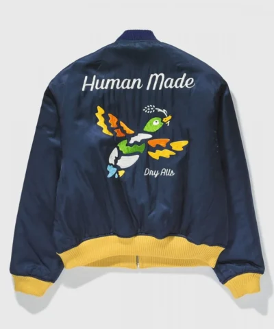 Human Made Silk Embroidery Duck Blue Jackets