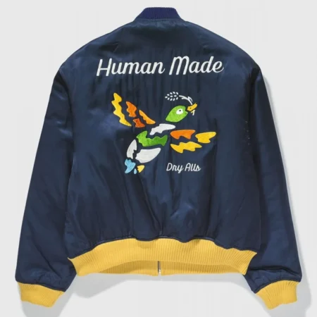 Human Made Silk Embroidery Duck Blue Jackets