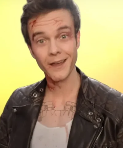 Jack Quaid Novocaine Brown Leather Jacket For Sale
