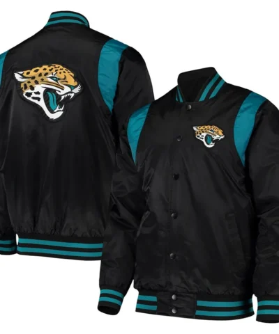Jacksonville Jaguars Teal and Black Satin Jacket