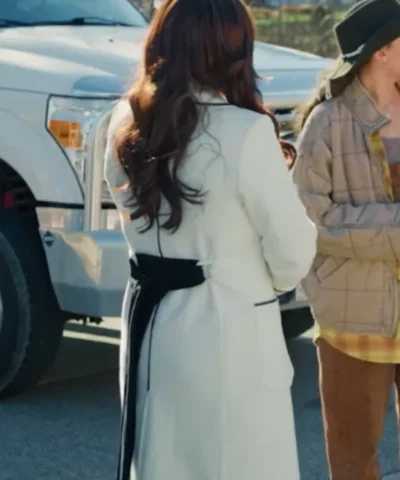 Jade Harlow Christmas on the Ranch Wool White Coat Back