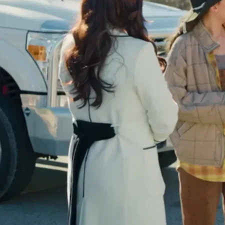 Jade Harlow Christmas on the Ranch Wool White Coat Back