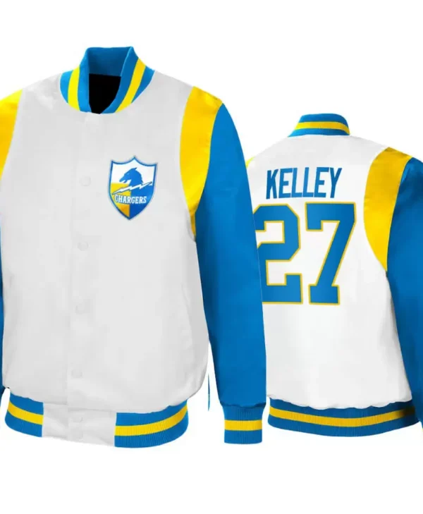 Joshua Kelley Los Angeles Chargers White Satin Jacket