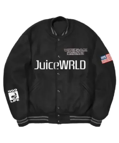 Juice Wrld Rap Singer 999 Life Black Bomber Cotton Jacket